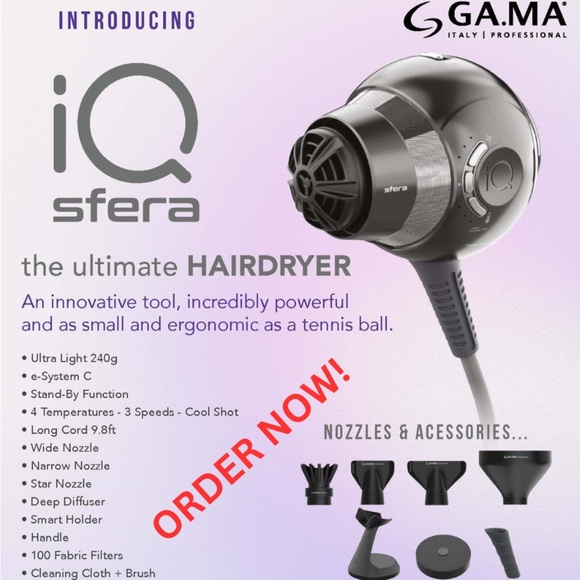 NEW! GAMA Professional iQ Sfera Hairdryer & Accessories. New! Not Even Released! - Picture 13 of 13